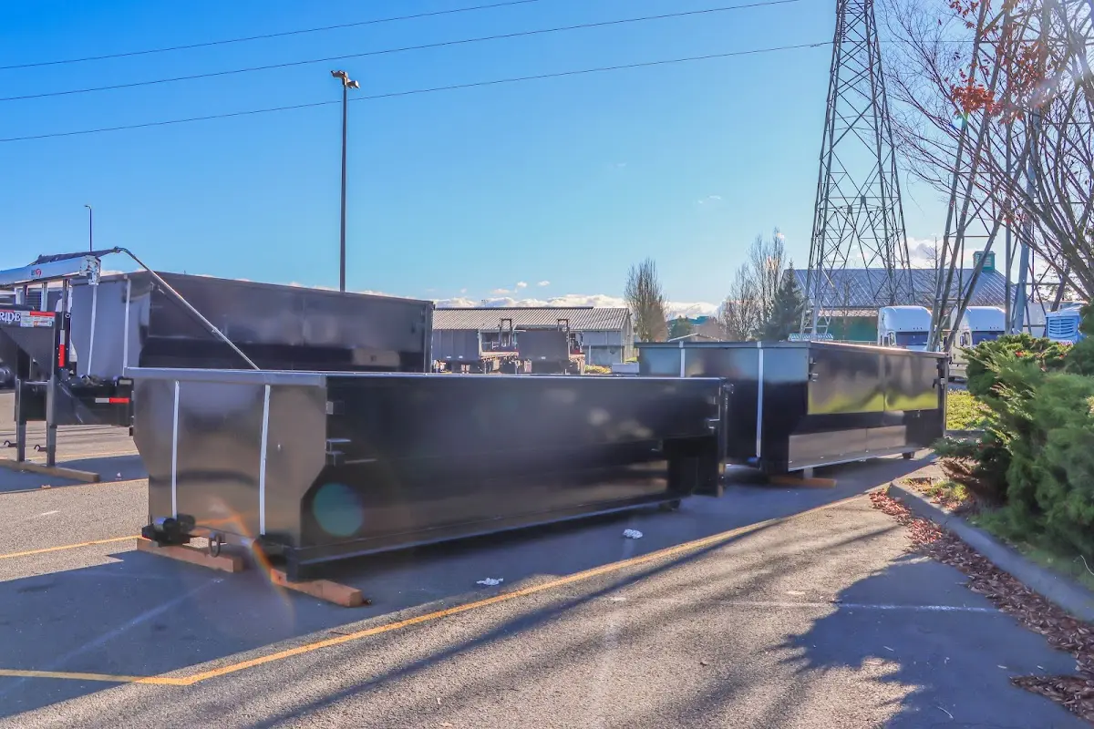 Roll-off dumpster ready for waste disposal at job site for 8 Yard Dumpster Rental in Bushkill